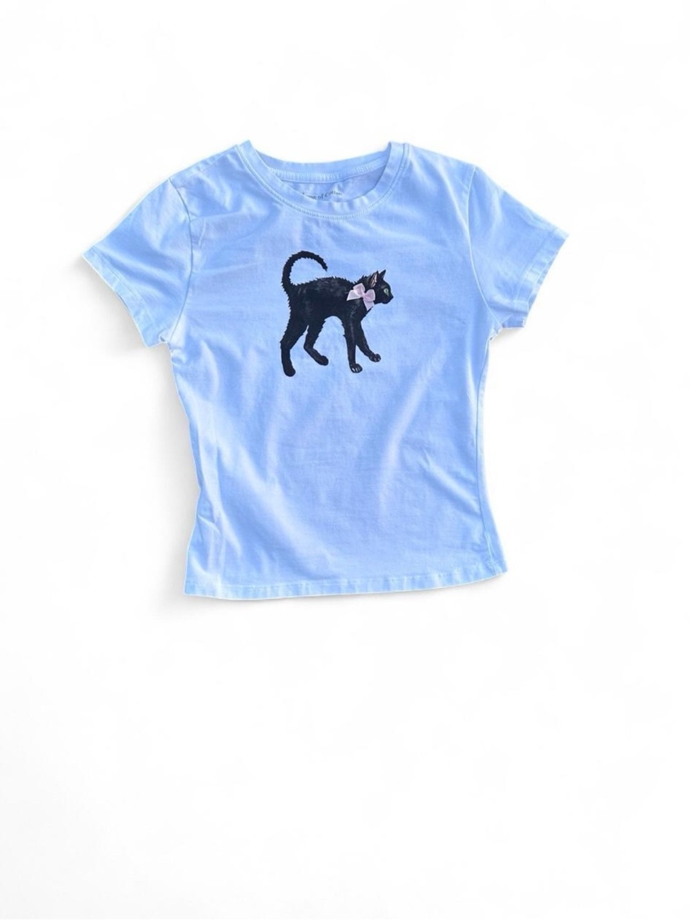 House of Cotton Black Cat Bow Graphic Baby Tee Size XS